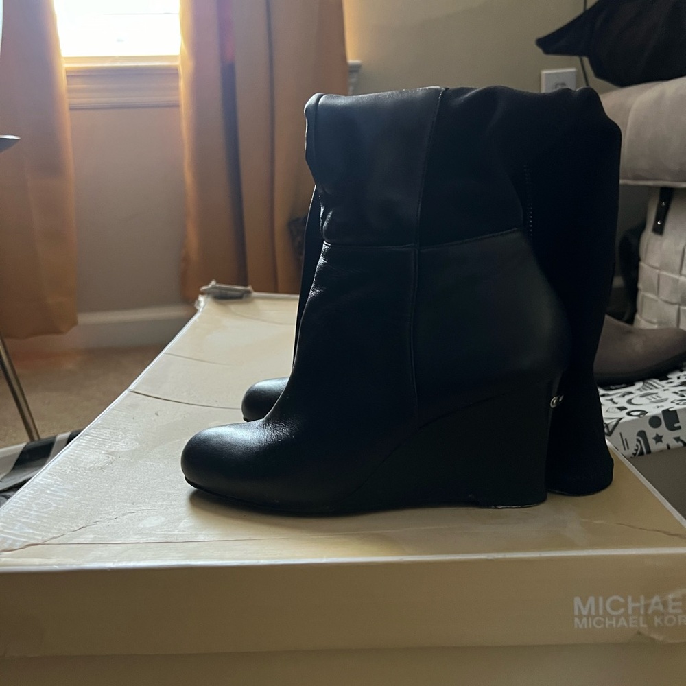 Michael Kors Black Wedge Boots